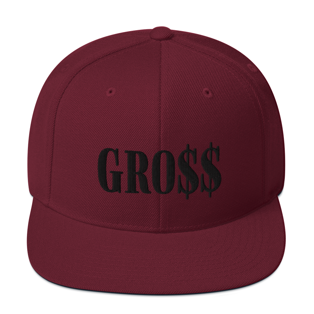 GRO$$ (BLACK) Snapback Hat (MAROON)