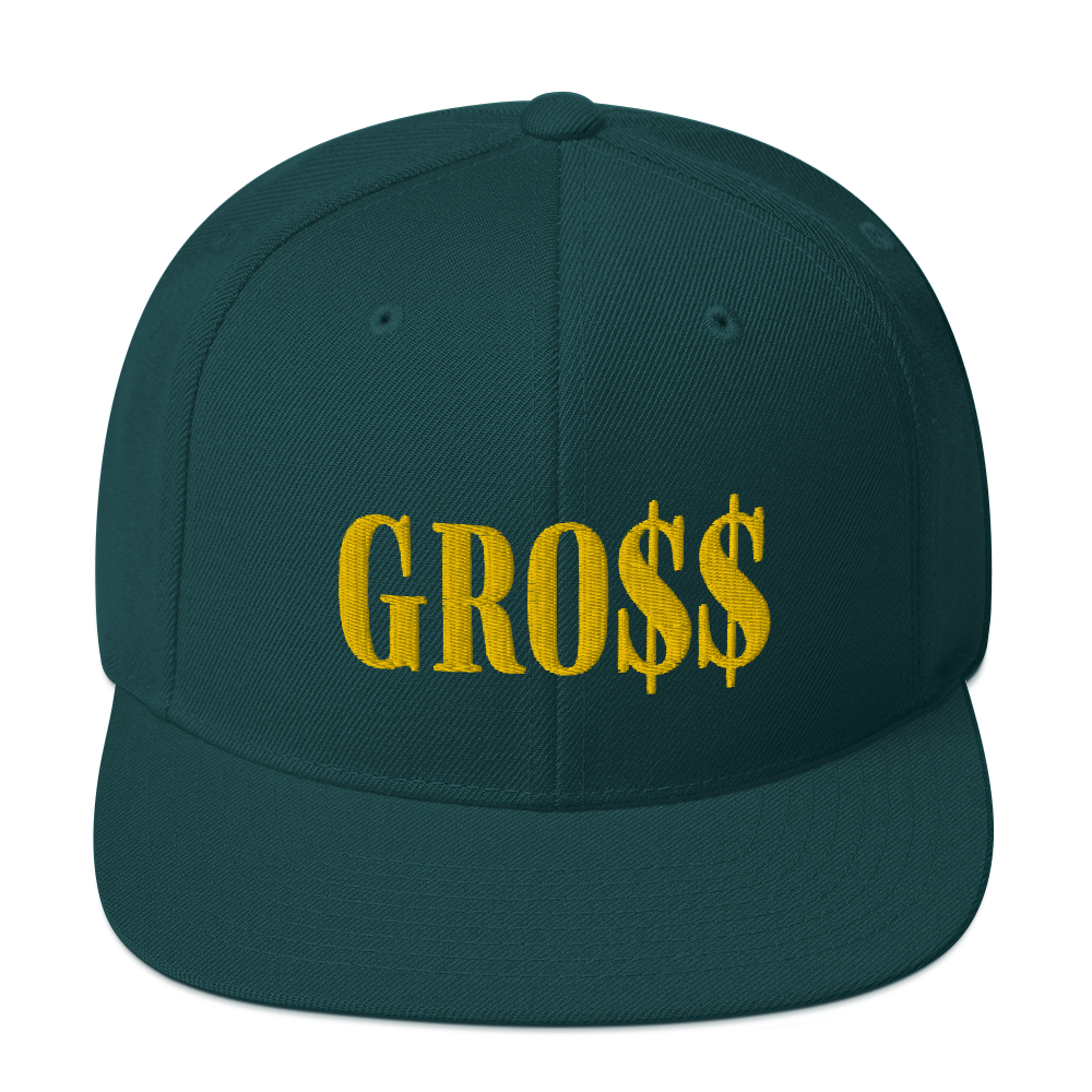 GRO$$ (GOLD) Snapback Hat (SPRUCE GREEN)