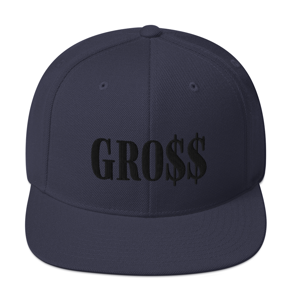 GRO$$ (BLACK) Snapback Hat (NAVY BLUE)