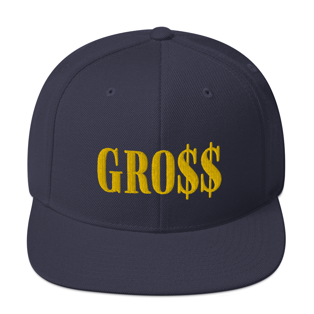GRO$$ (GOLD) Snapback Hat (NAVY BLUE)