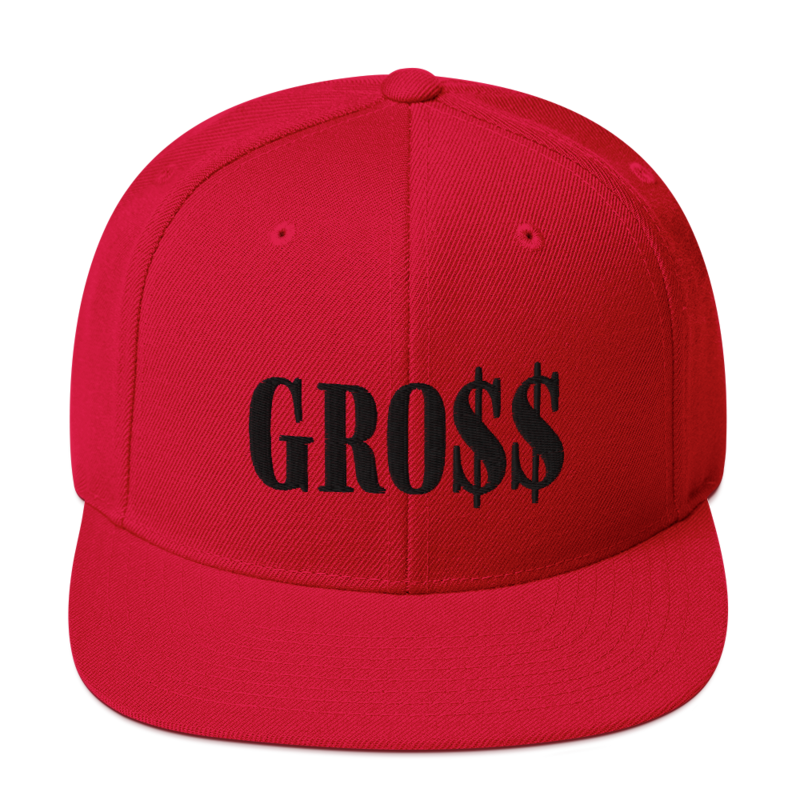 GRO$$ (BLACK) Snapback Hat (RED)