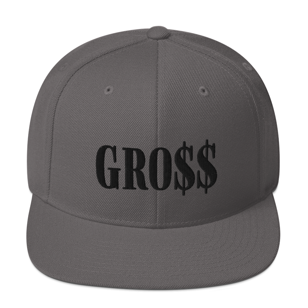 GRO$$ (BLACK) Snapback Hat (DARK GREY)