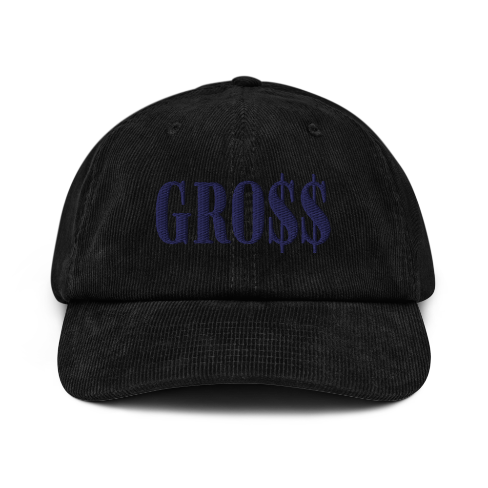 GRO$$ (NAVY BLUE) Corduroy hat (BLACK)