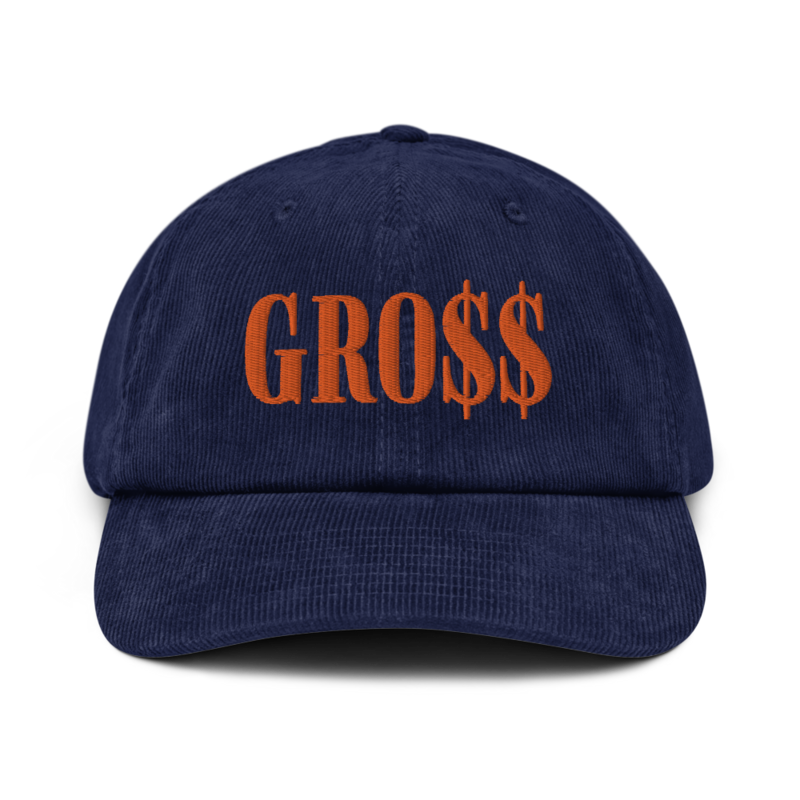GRO$$ (AUTUMN ORANGE) Corduroy hat (OXFORD NAVY BLUE)