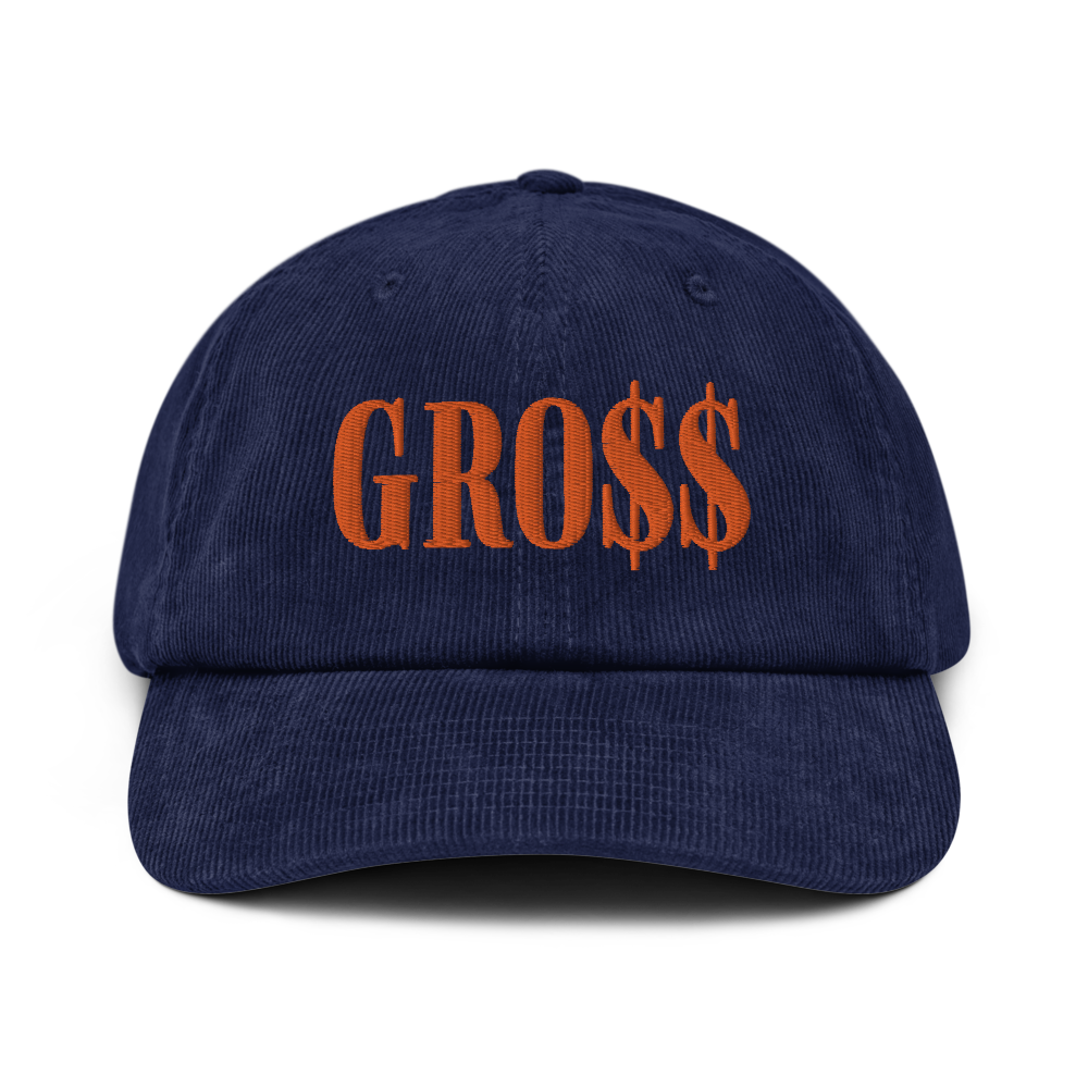 GRO$$ (AUTUMN ORANGE) Corduroy hat (OXFORD NAVY BLUE)