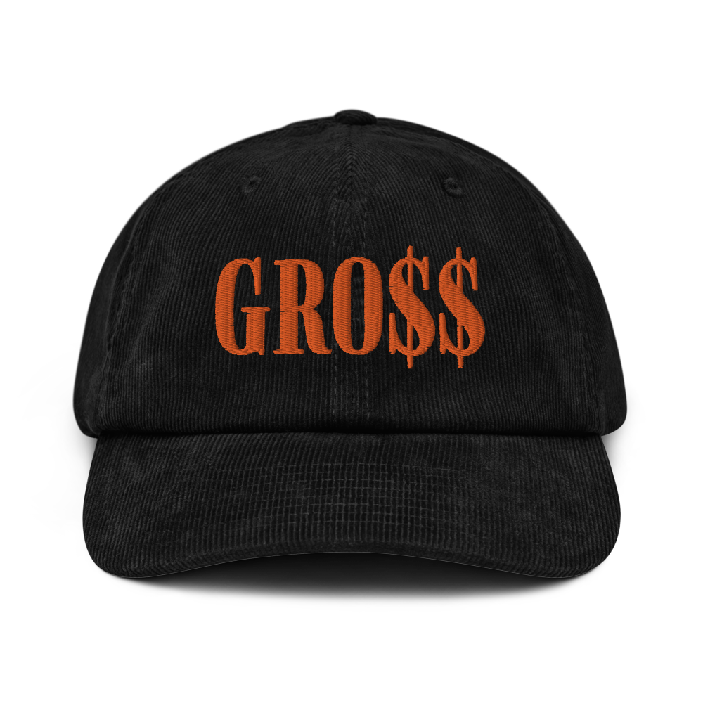 GRO$$ (AUTUMN ORANGE) Corduroy hat (BLACK)