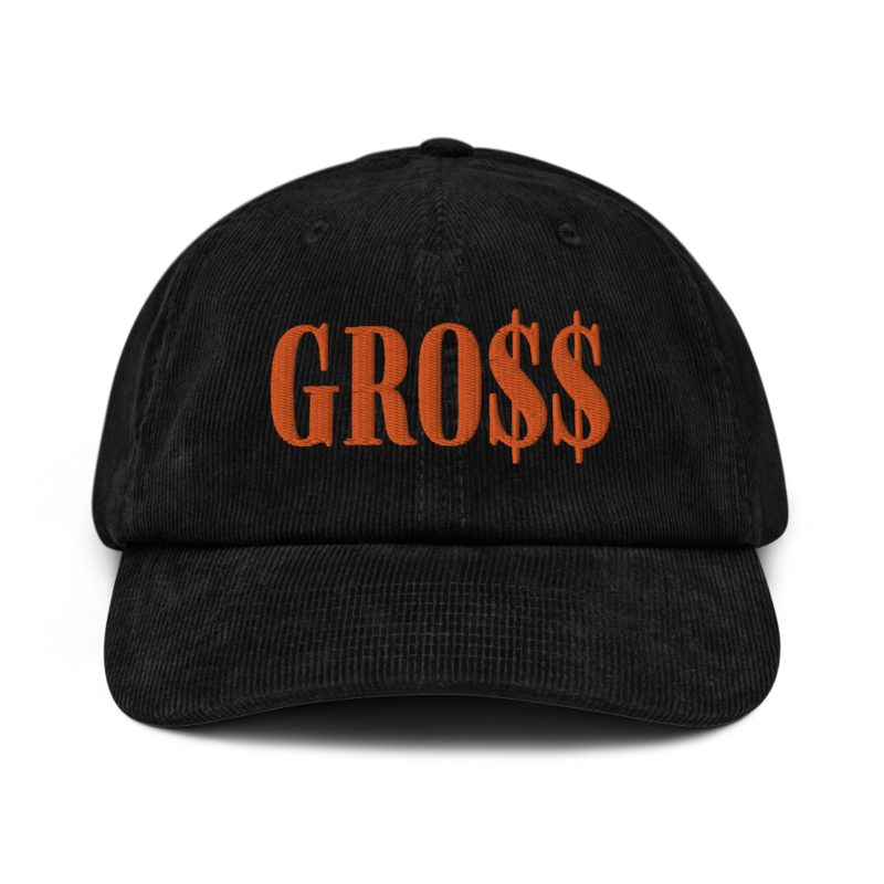 GRO$$ (AUTUMN ORANGE) Corduroy hat (BLACK)