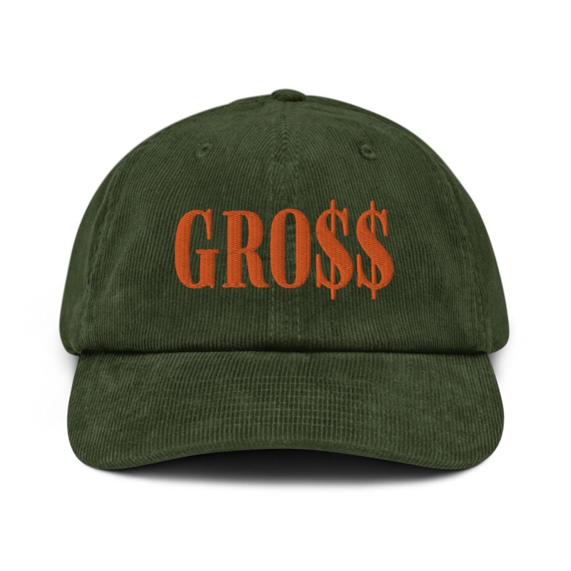 GRO$$ (AUTUMN ORANGE) Corduroy hat (DARK OLIVE GREEN)