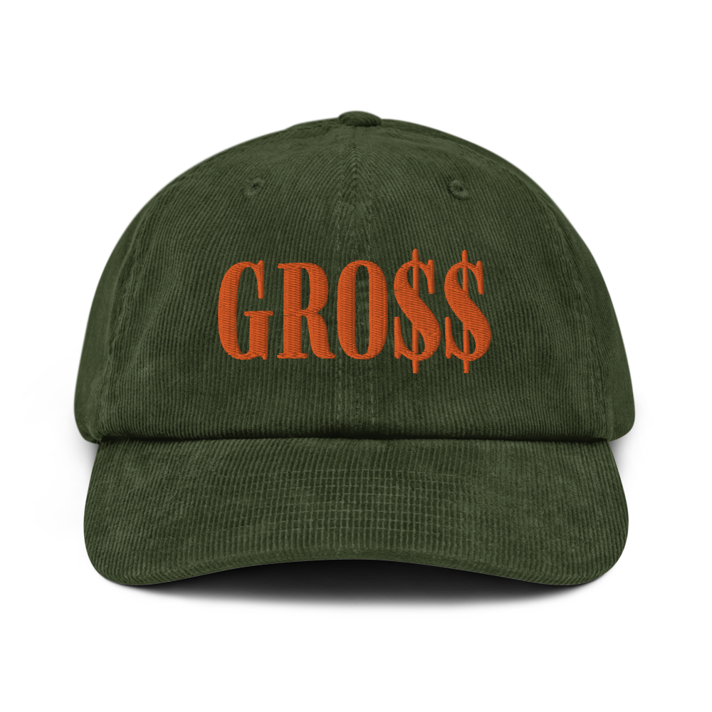 GRO$$ (AUTUMN ORANGE) Corduroy hat (DARK OLIVE GREEN)