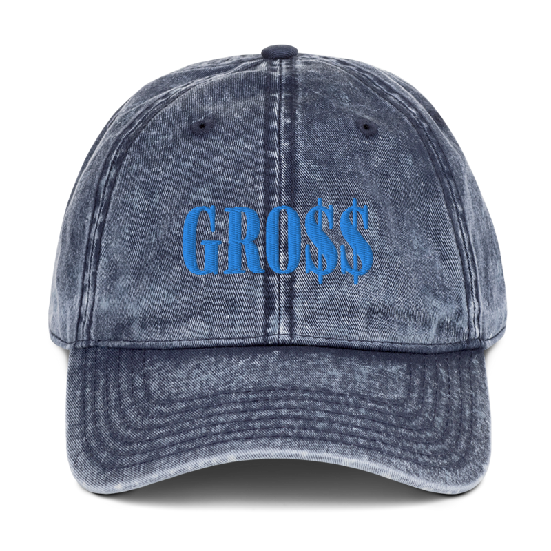 GRO$$ (BAE BLUE) Vintage Cotton Twill Cap (NAVY BLUE)
