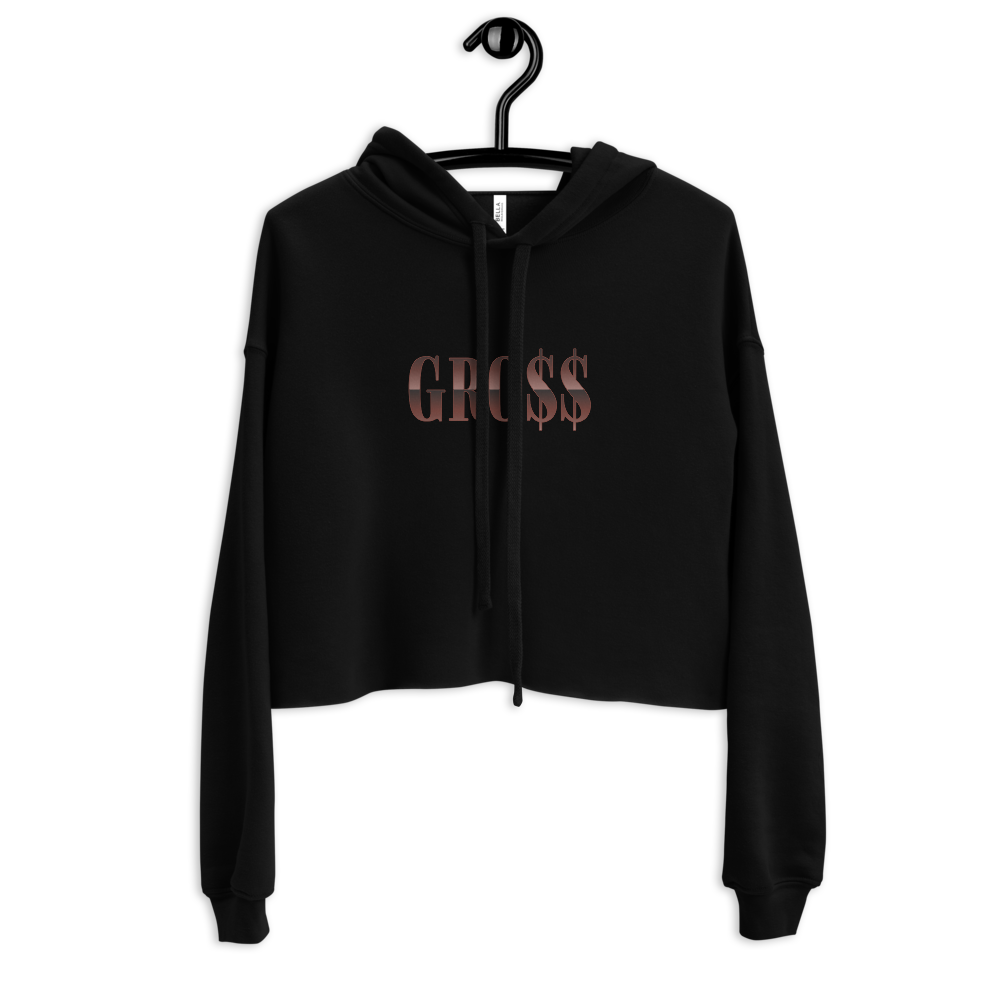 GR0$$ (CHOCOLATE) Crop Hoodie (PEACH PINK), Color: Black, Size: S
