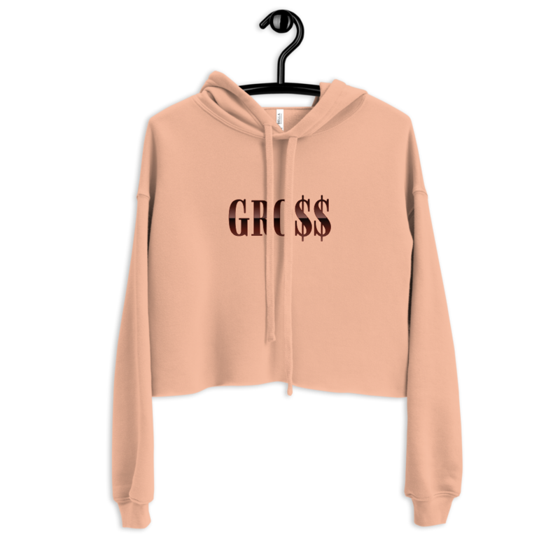 GR0$$ (CHOCOLATE) Crop Hoodie (PEACH PINK)