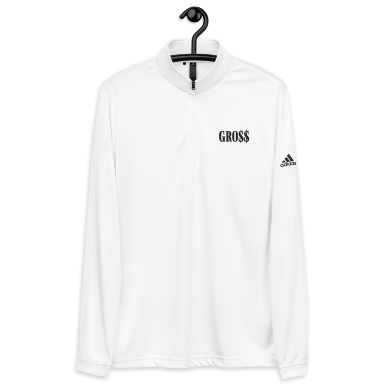 GRO$$ (BLACK) Quarter zip pullover (WHITE)