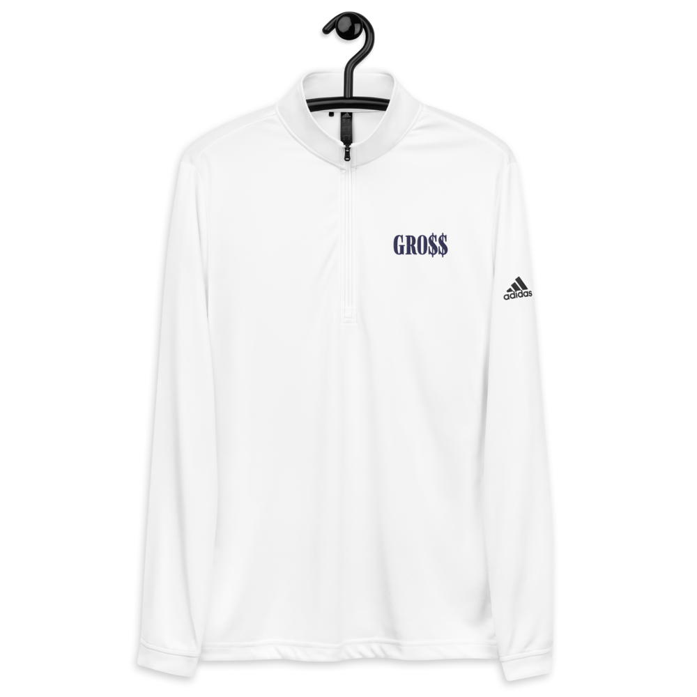 GRO$$ (NAVY BLUE) Quarter zip pullover (WHITE)