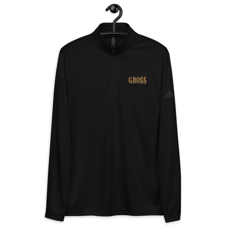 GRO$$ (OLD GOLD) Quarter zip pullover (BLACK)