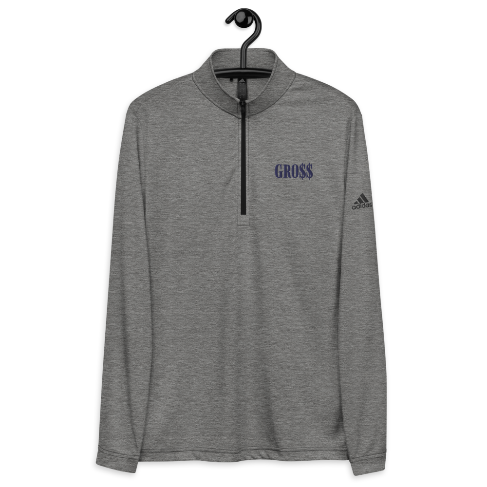 GRO$$ (NAVY BLUE) Quarter zip pullover (HEATHER BLACK)