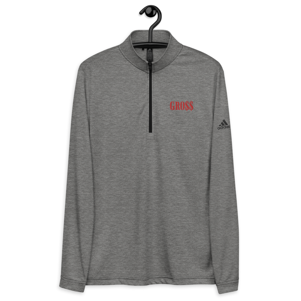 GR0$$ (RED) Quarter zip pullover (HEATHER BLACK)