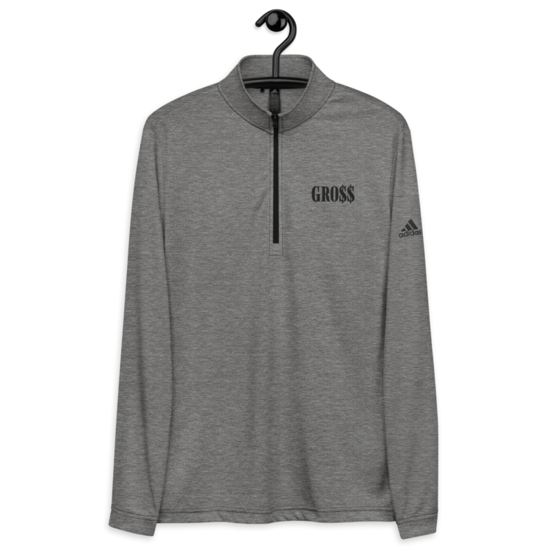 GRO$$ (BLACK) Quarter zip pullover (HEATHER BLACK)