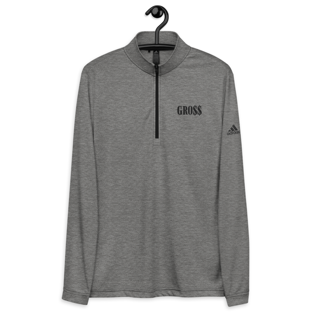 GRO$$ (BLACK) Quarter zip pullover (HEATHER BLACK)