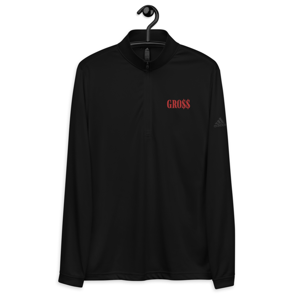 GR0$$ (RED) Quarter zip pullover (BLACK), Color: Black, Size: S