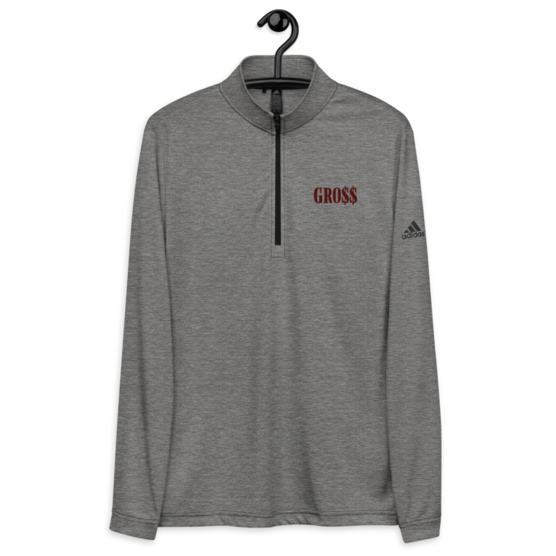 GRO$$ (MAROON) Quarter zip pullover (CARBON GREY)