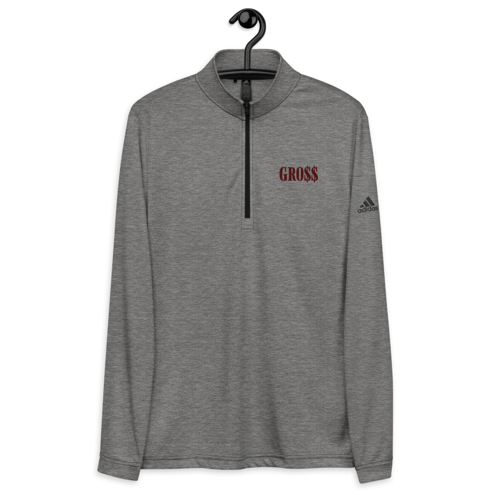 GRO$$ (MAROON) Quarter zip pullover (CARBON GREY)