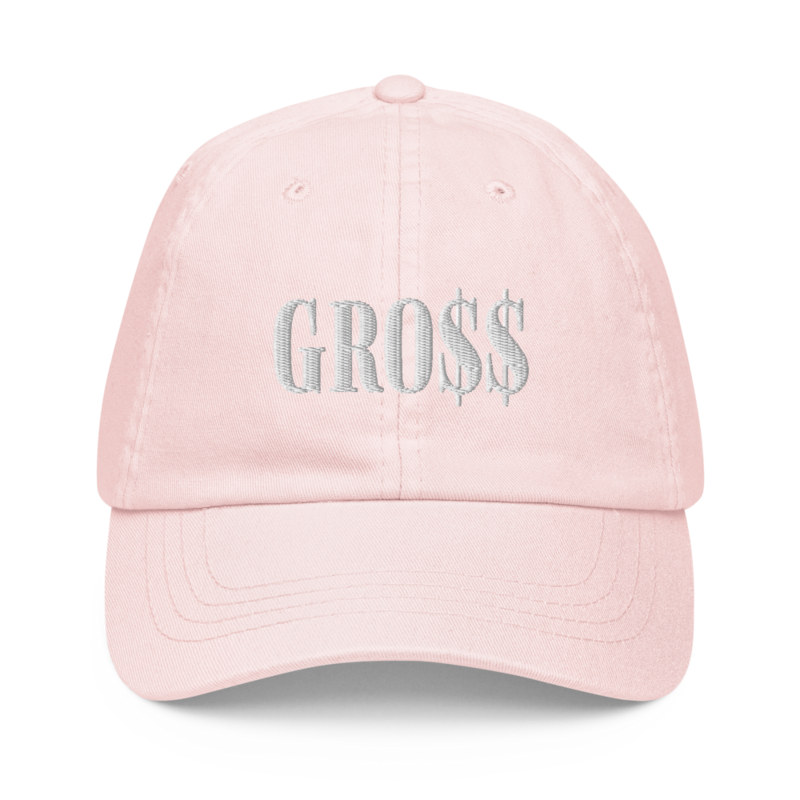 GRO$$ (WHITE) Pastel baseball hat (PASTEL PINK)
