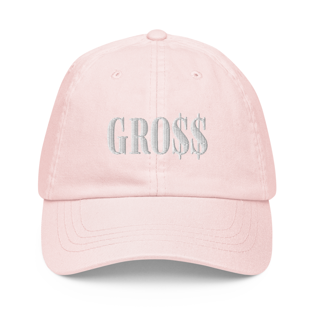 GRO$$ (WHITE) Pastel baseball hat (PASTEL PINK)