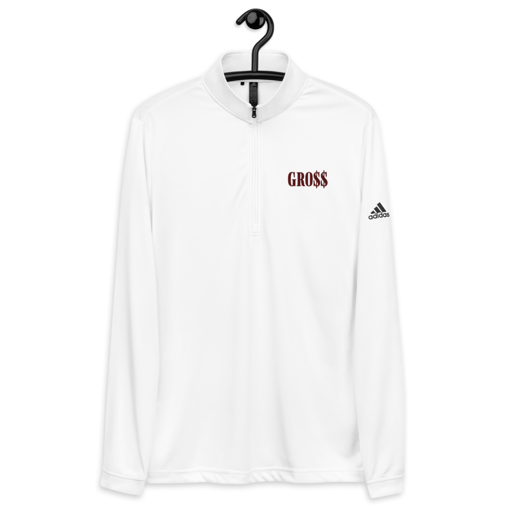 GRO$$ (MAROON) Quarter zip pullover (WHITE)