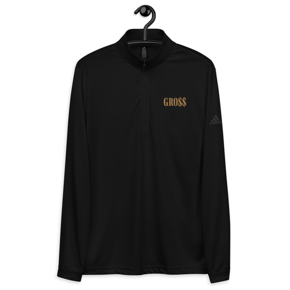 GRO$$ (OLD GOLD) Quarter zip pullover (WHITE), Color: Black, Size: S