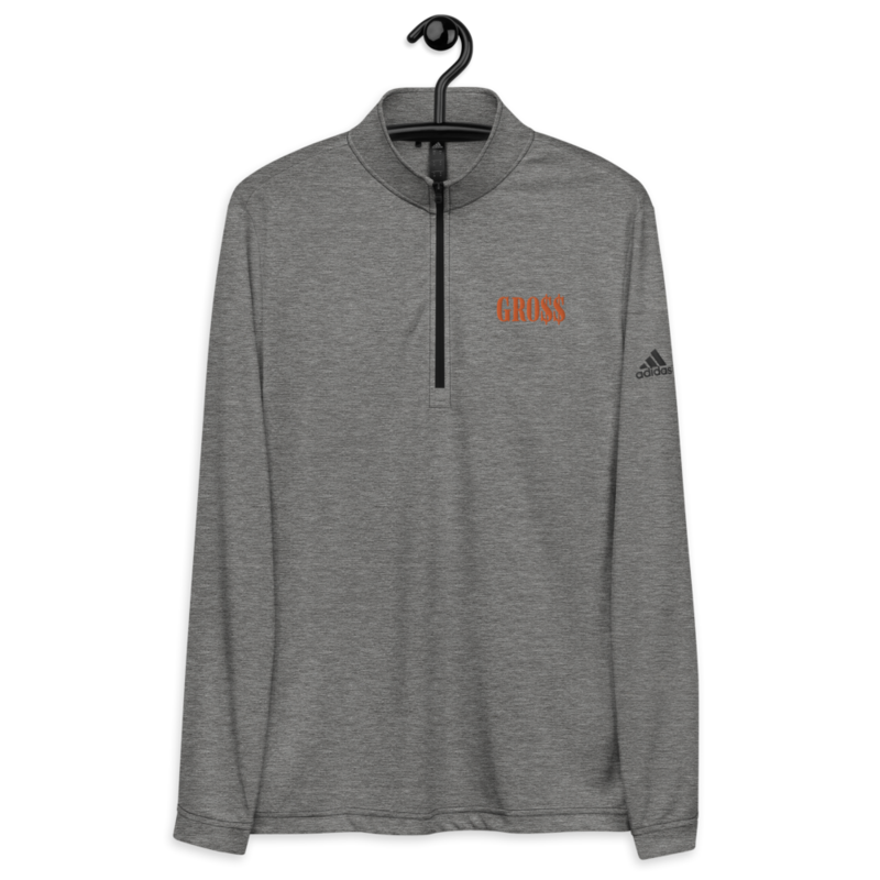 GRO$$ (ORANGE) Quarter zip pullover (CARBON GREY)