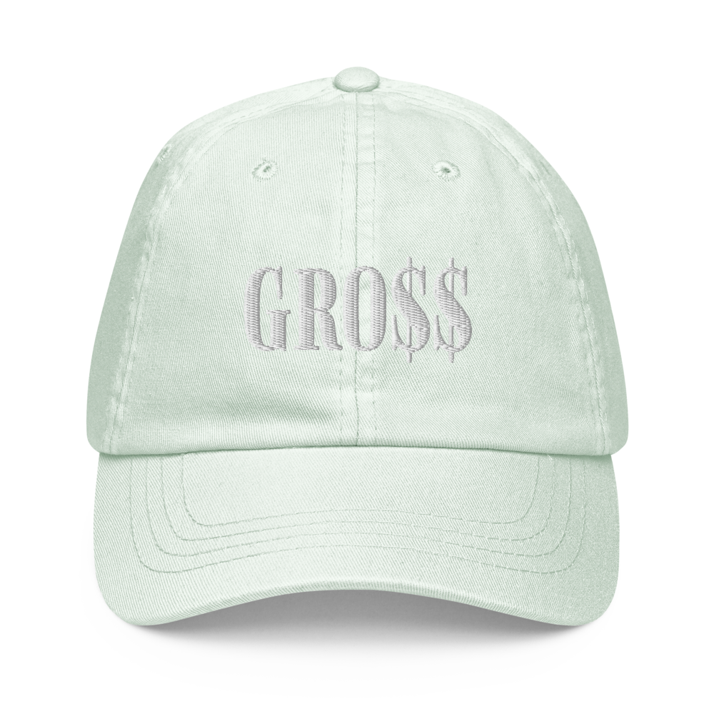 GRO$$ (WHITE) Pastel baseball hat (PASTEL MINT GREEN)