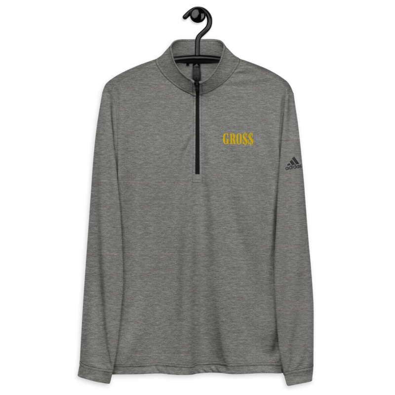 GR0$$ (YELLOW GOLD) Quarter zip pullover (HEATHER BLACK)