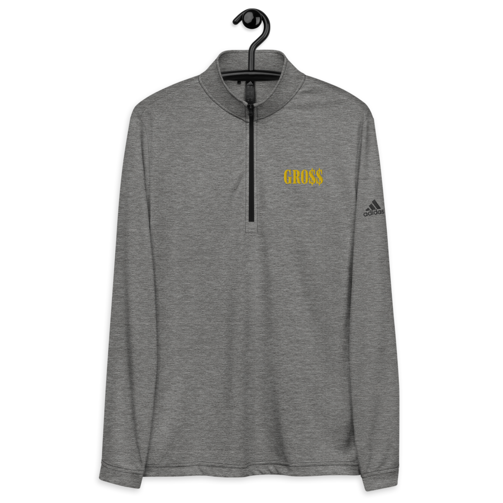 GR0$$ (YELLOW GOLD) Quarter zip pullover (HEATHER BLACK)