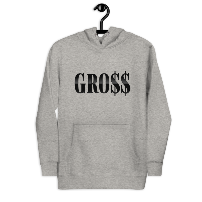 GRO$$ (BLACK) Unisex Hoodie (CARBON GREY)