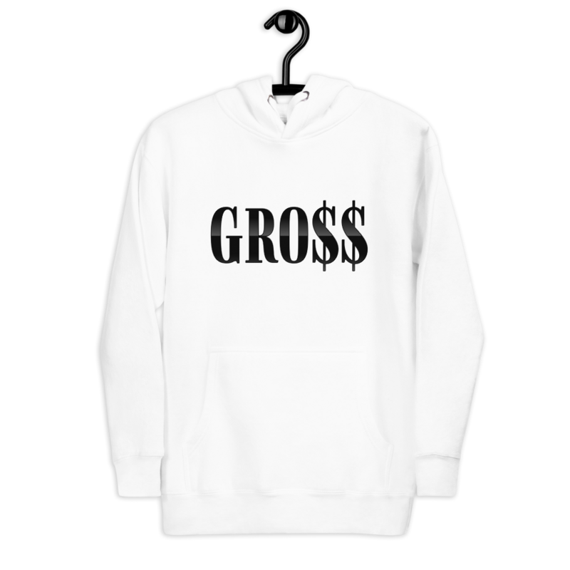 GRO$$ (BLACK) Unisex Hoodie (WHITE)