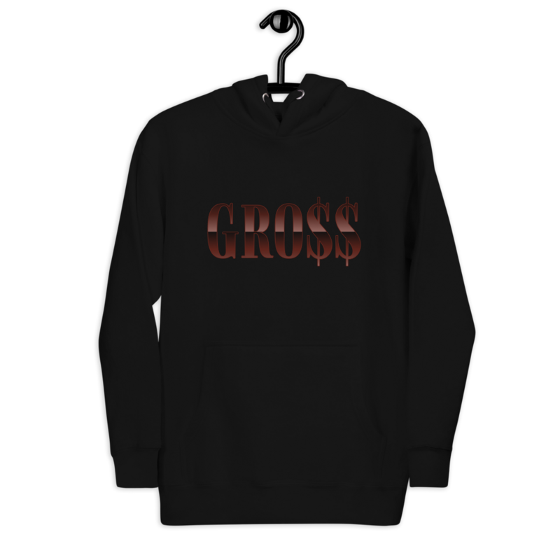 GRO$$ (CHOCOLATE) Unisex Hoodie (BLACK)