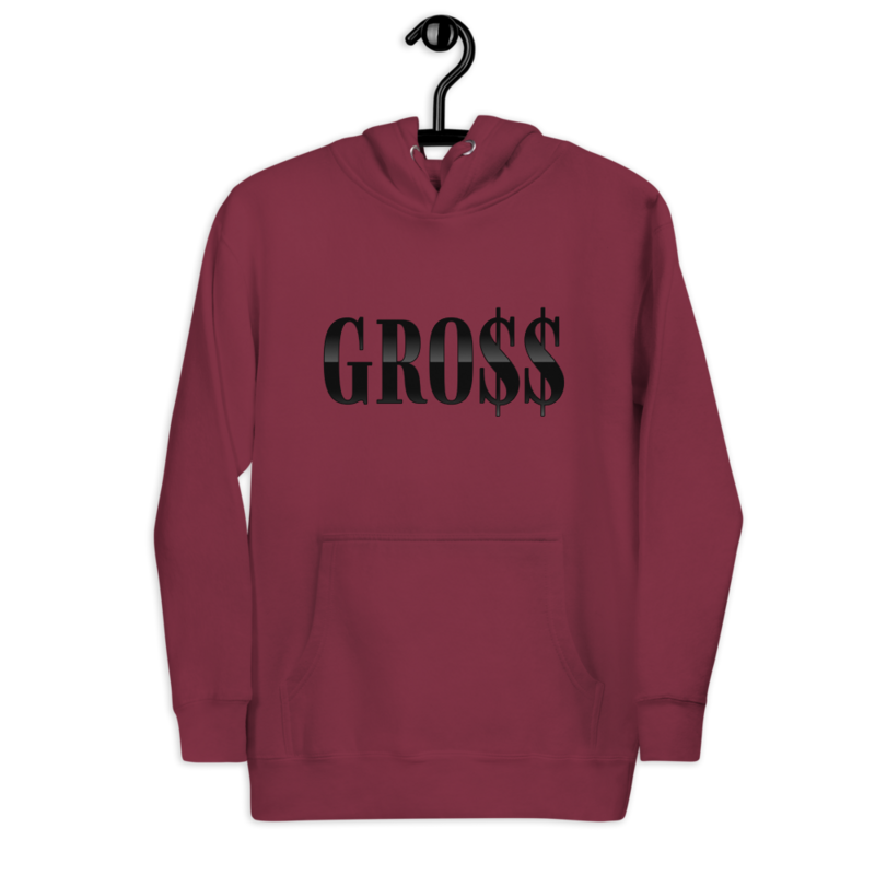 GRO$$ (BLACK) Unisex Hoodie (MAROON)