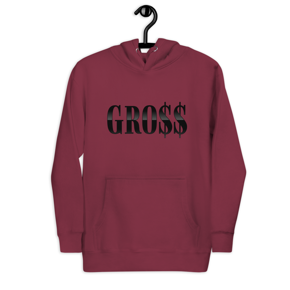 GRO$$ (BLACK) Unisex Hoodie (MAROON)