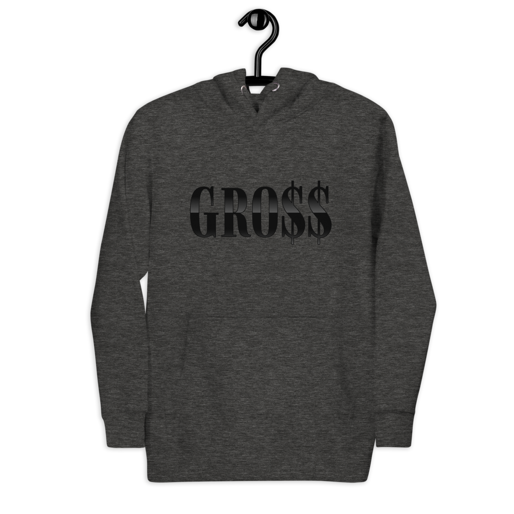 GRO$$ (BLACK) Unisex Hoodie (CHARCOAL HEATHER GREY)