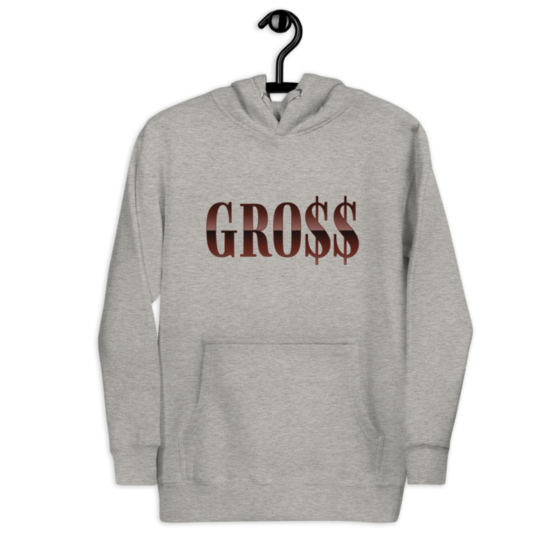 GRO$$ (CHOCOLATE) Unisex Hoodie (CARBON GREY)