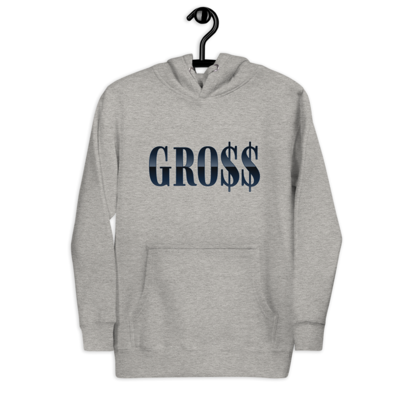 GRO$$ (NAVY BLUE) Unisex Hoodie (CARBON GREY)