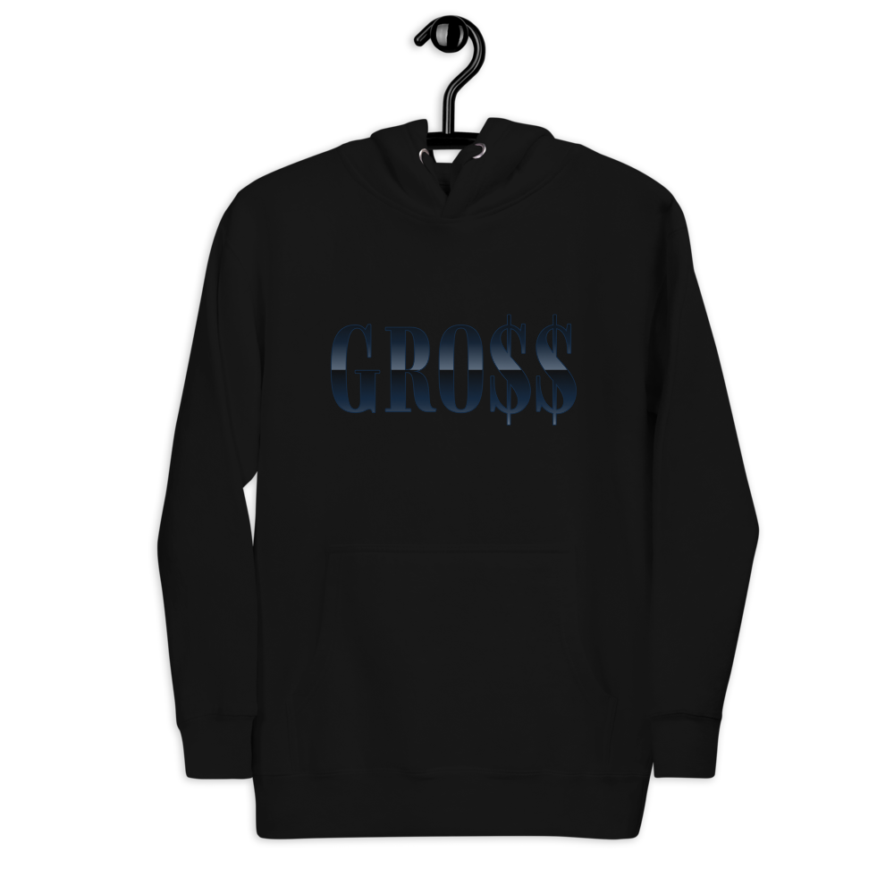 GRO$$ (NAVY BLUE) Unisex Hoodie (BLACK)
