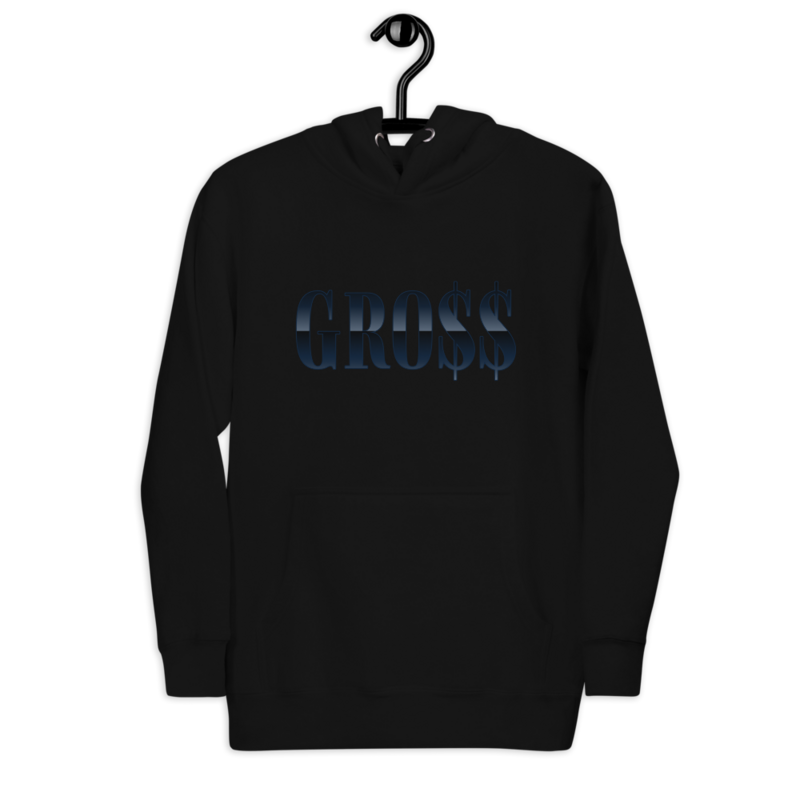 GRO$$ (NAVY BLUE) Unisex Hoodie (BLACK)