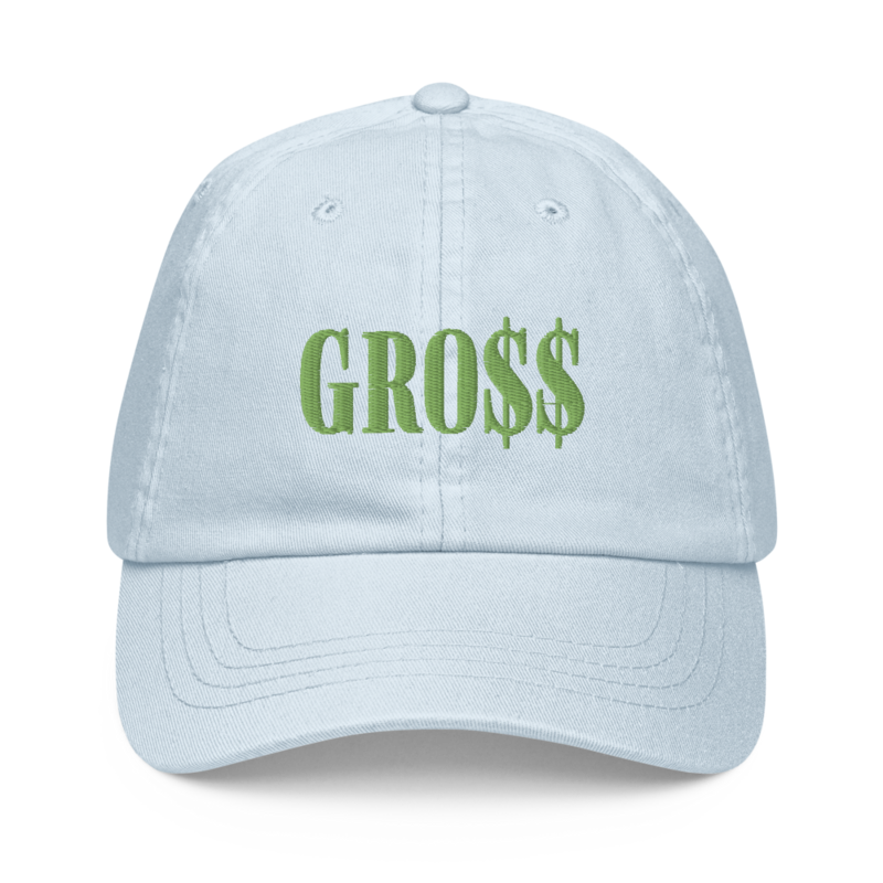 GRO$$ (KIWI GREEN) Pastel baseball hat (PASTEL BLUE)