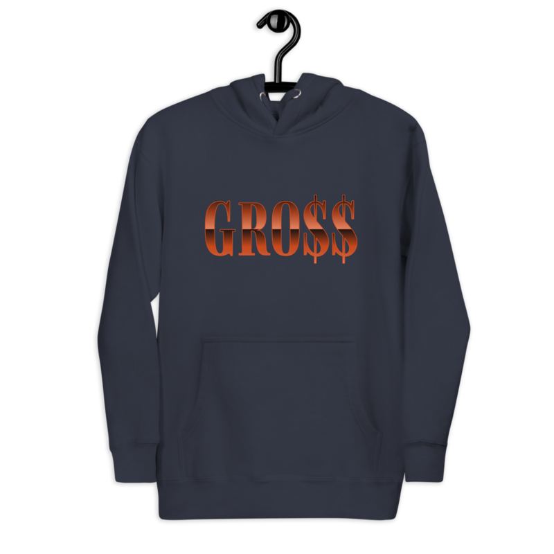 GRO$$ (BURNT ORANGE) Unisex Hoodie (NAVY BLAZER BLUE)