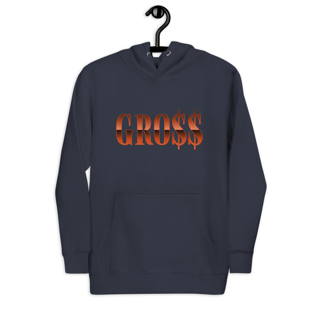GRO$$ (BURNT ORANGE) Unisex Hoodie (NAVY BLAZER BLUE)