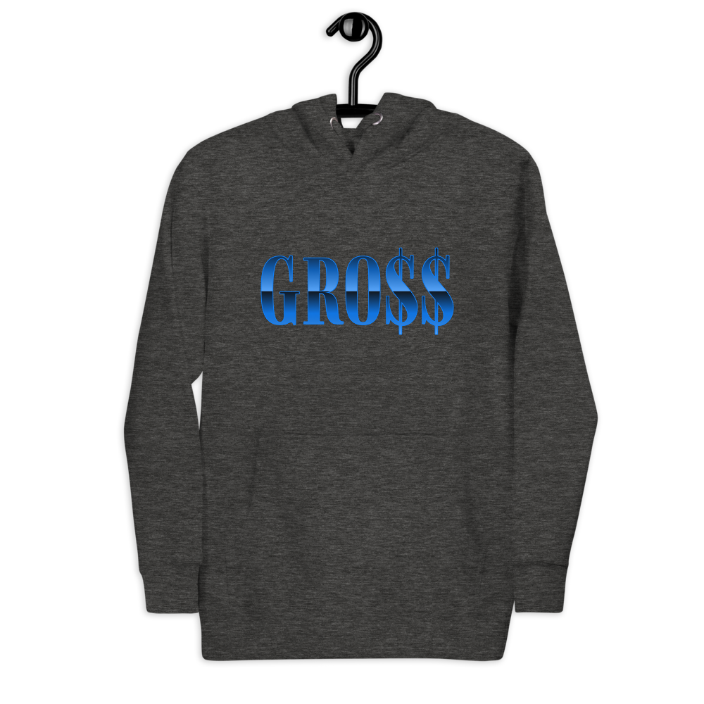 GRO$$ (BAE BLUE) Unisex Hoodie (CHARCOAL HEATHER GREY)