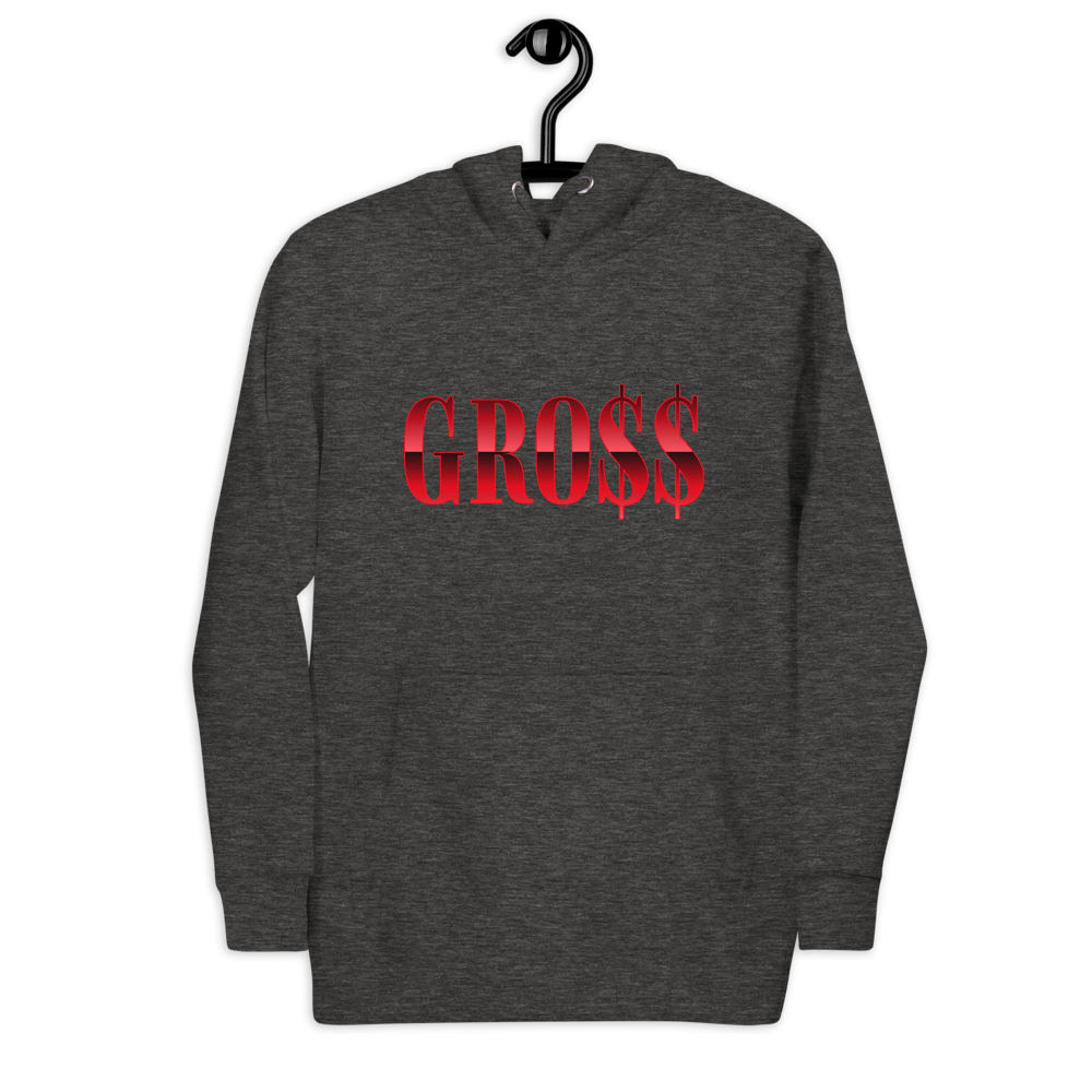 GRO$$ (RED) Unisex Hoodie (CHARCOAL HEATHER GREY)