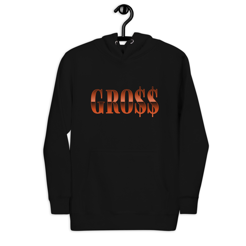 GRO$$ (BURNT ORANGE) Unisex Hoodie (BLACK)